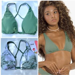 🌸🌴MAAJI - Tropical Reversible Triangle Bikini Top